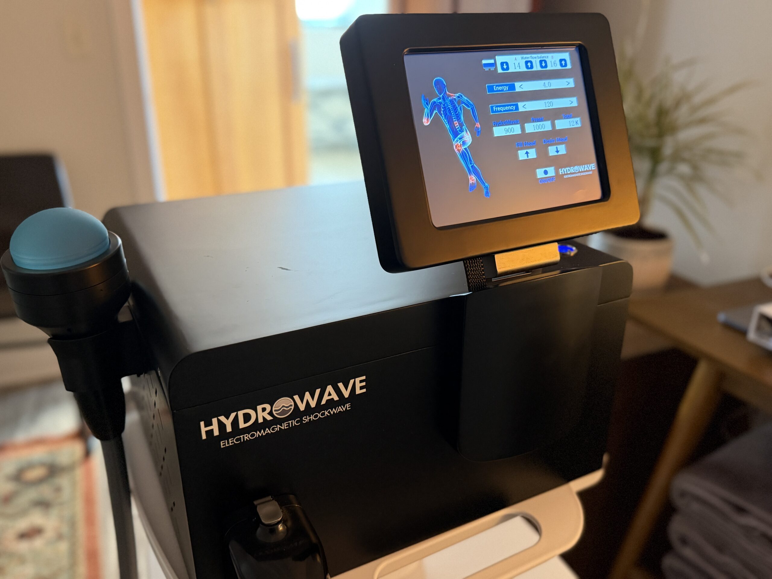 HydroWave focused shockwave unit in the clinic