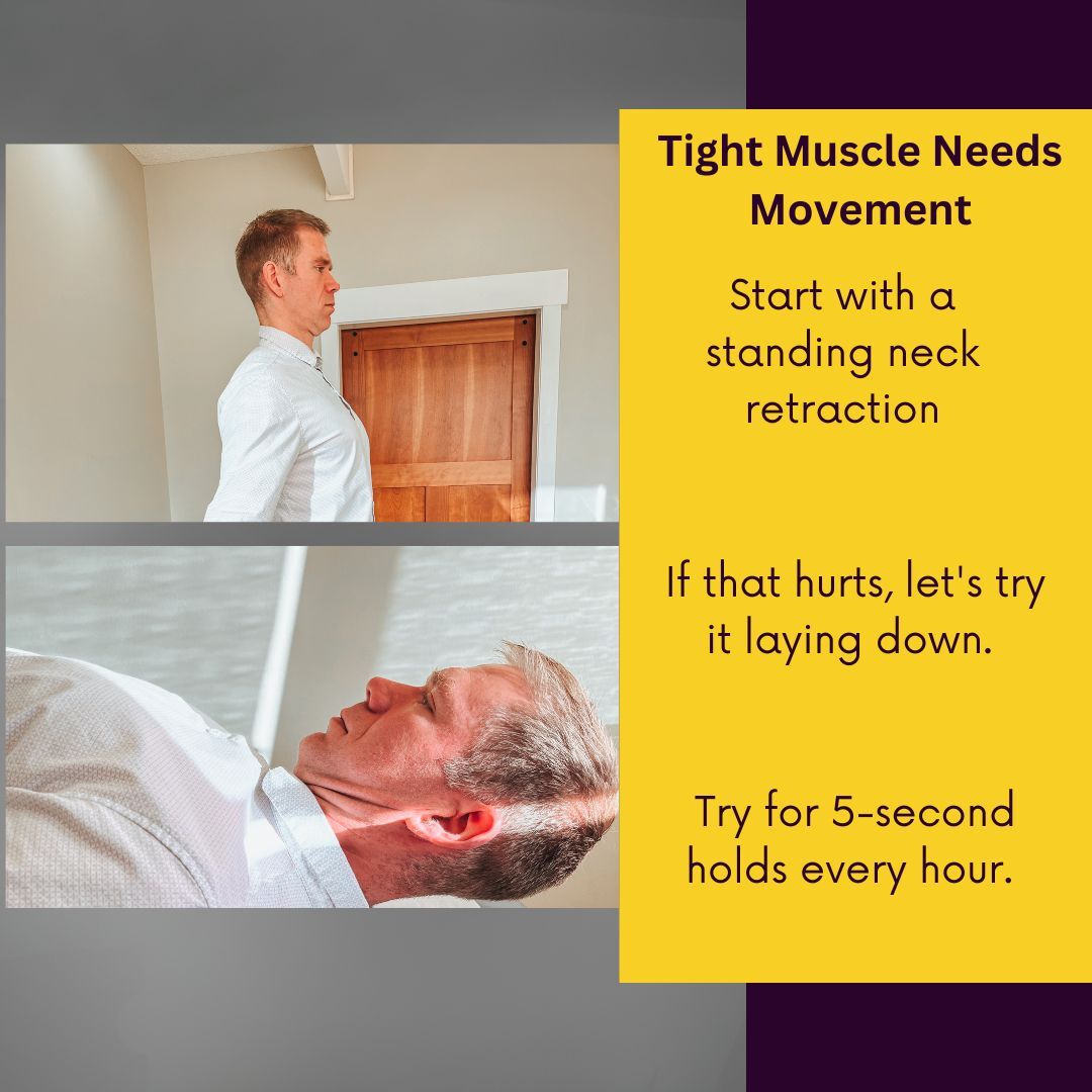 Suboccipital Retraction and Deep Neck Flexor Exercise Guide Demonstration of suboccipital retraction and deep neck flexor exercises for neck pain relief in St. Peter MN.